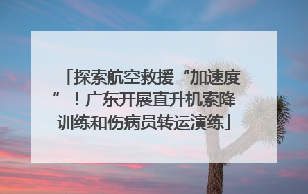 探索航空救援“加速度”！广东开展直升机索降训练和伤病员转运演练