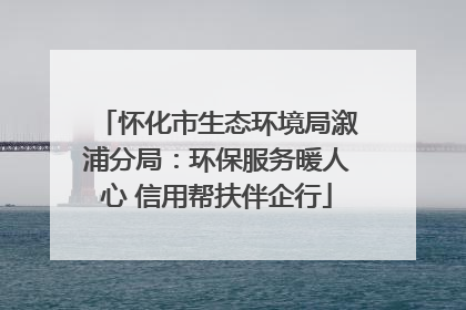 怀化市生态环境局溆浦分局：环保服务暖人心 信用帮扶伴企行
