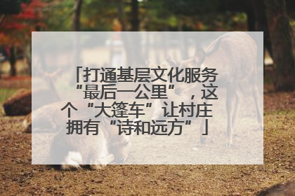 打通基层文化服务“最后一公里”，这个“大篷车”让村庄拥有“诗和远方”