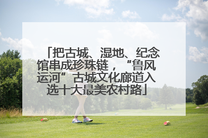 把古城、湿地、纪念馆串成珍珠链，“鲁风运河”古城文化廊道入选十大最美农村路