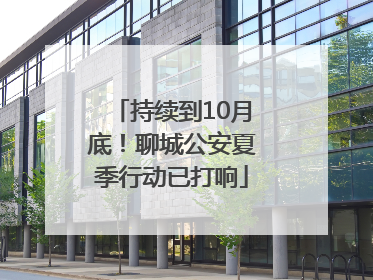持续到10月底！聊城公安夏季行动已打响
