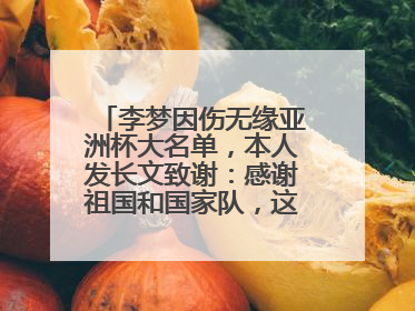 李梦因伤无缘亚洲杯大名单，本人发长文致谢：感谢祖国和国家队，这不是终点
