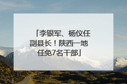 李银军、杨仪任副县长！陕西一地任免7名干部