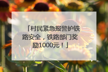 村民紧急报警护铁路安全，铁路部门奖励1000元！