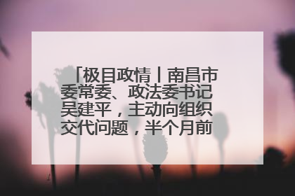 极目政情丨南昌市委常委、政法委书记吴建平，主动向组织交代问题，半个月前还在出席会议