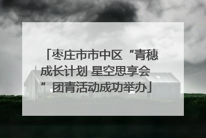 枣庄市市中区“青穗成长计划 星空思享会”团青活动成功举办