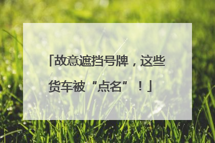 故意遮挡号牌，这些货车被“点名”！