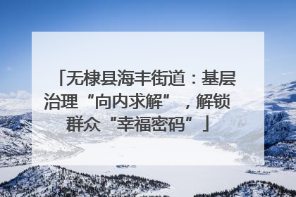 无棣县海丰街道：基层治理“向内求解”，解锁群众“幸福密码”