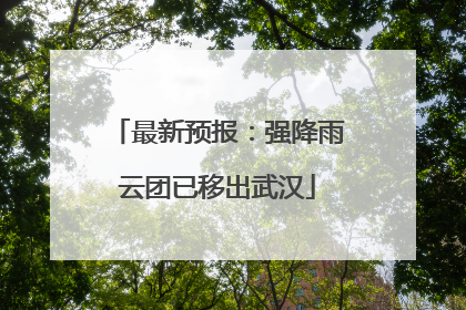 最新预报：强降雨云团已移出武汉