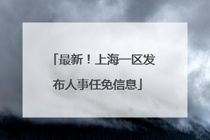 最新！上海一区发布人事任免信息