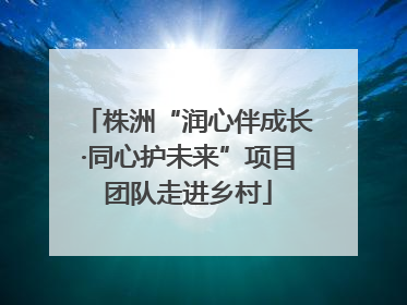 株洲“润心伴成长·同心护未来”项目团队走进乡村