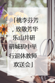 桃李芬芳，致敬芳华 乐山井研研城初中举行退休教师欢送会