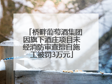 桥畔葡萄酒集团因旗下酒庄项目未经消防审查擅自施工被罚3万元