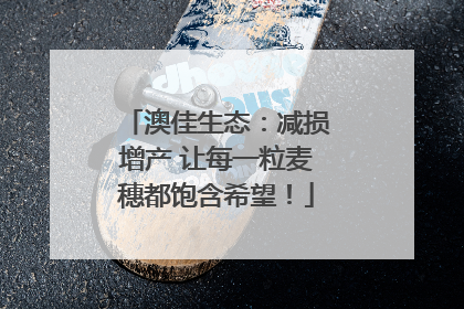 澳佳生态：减损增产 让每一粒麦穗都饱含希望！