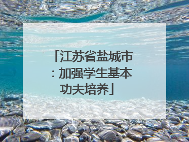 江苏省盐城市：加强学生基本功夫培养