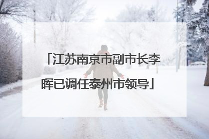江苏南京市副市长李晖已调任泰州市领导