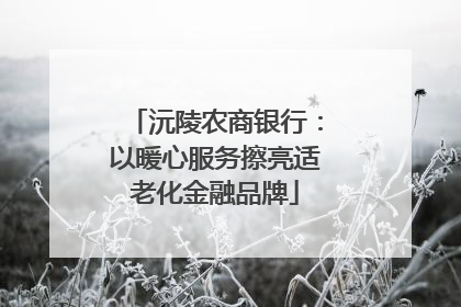沅陵农商银行：以暖心服务擦亮适老化金融品牌
