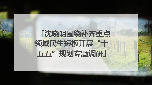 沈晓明围绕补齐重点领域民生短板开展“十五五”规划专题调研