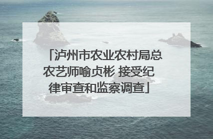 泸州市农业农村局总农艺师喻贞彬 接受纪律审查和监察调查