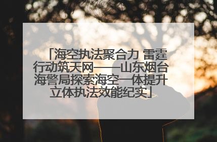 海空执法聚合力 雷霆行动筑天网——山东烟台海警局探索海空一体提升立体执法效能纪实