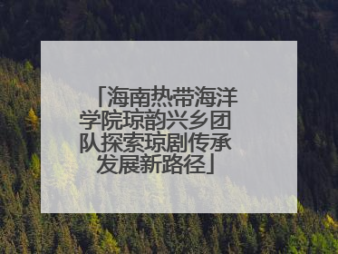 海南热带海洋学院琼韵兴乡团队探索琼剧传承发展新路径