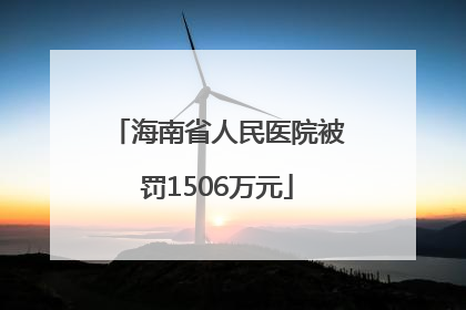 海南省人民医院被罚1506万元