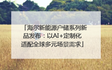 海尔新能源户储系列新品发布：以AI+定制化适配全球多元场景需求