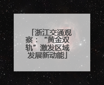 浙江交通观察：“黄金双轨”激发区域发展新动能