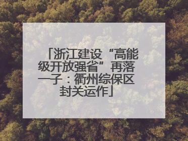 浙江建设“高能级开放强省”再落一子：衢州综保区封关运作