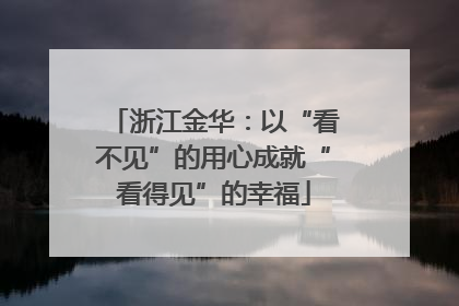 浙江金华：以“看不见”的用心成就“看得见”的幸福