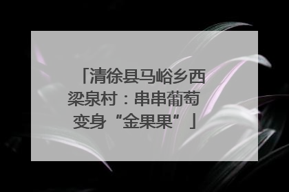 清徐县马峪乡西梁泉村：串串葡萄变身“金果果”