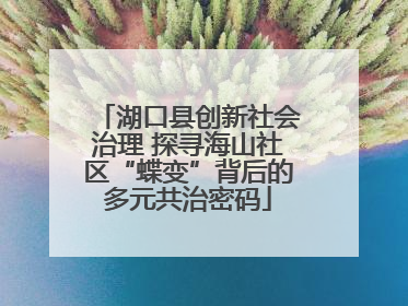 湖口县创新社会治理 探寻海山社区“蝶变”背后的多元共治密码