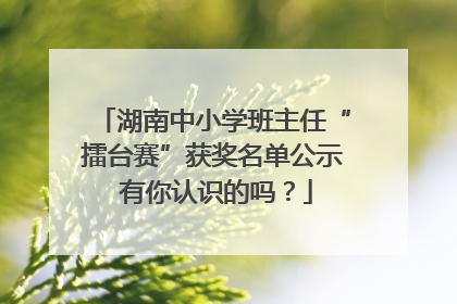 湖南中小学班主任“擂台赛”获奖名单公示 有你认识的吗？