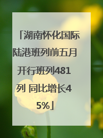 湖南怀化国际陆港班列前五月开行班列481列 同比增长45%