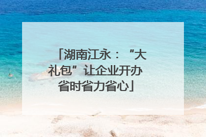 湖南江永：“大礼包”让企业开办省时省力省心
