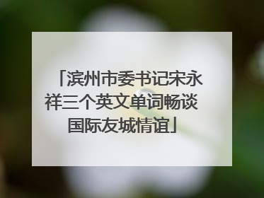 滨州市委书记宋永祥三个英文单词畅谈国际友城情谊