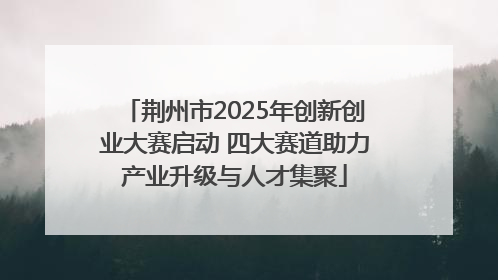 荆州市2025年创新创业大赛启动 四大赛道助力产业升级与人才集聚