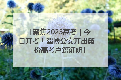 聚焦2025高考｜今日开考！淄博公安开出第一份高考户籍证明