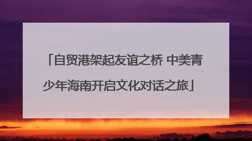 自贸港架起友谊之桥 中美青少年海南开启文化对话之旅