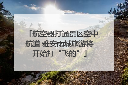 航空器打通景区空中航道 雅安雨城旅游将开始打“飞的”