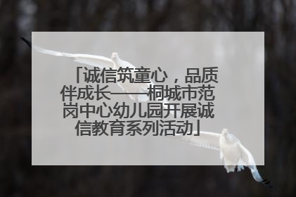 诚信筑童心，品质伴成长——桐城市范岗中心幼儿园开展诚信教育系列活动
