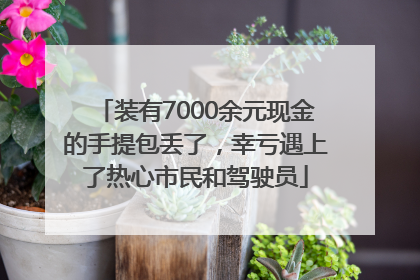 装有7000余元现金的手提包丢了，幸亏遇上了热心市民和驾驶员