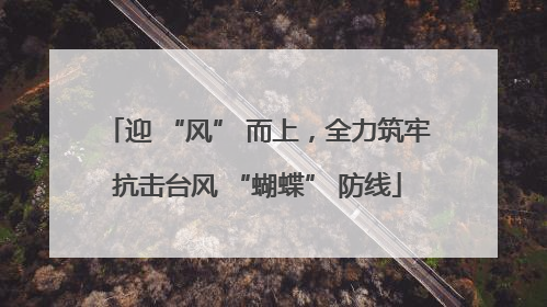 迎 “风” 而上，全力筑牢抗击台风 “蝴蝶” 防线