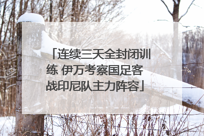 连续三天全封闭训练 伊万考察国足客战印尼队主力阵容