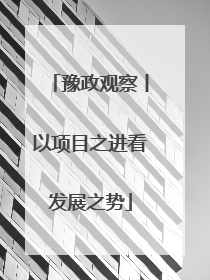 豫政观察丨以项目之进看发展之势