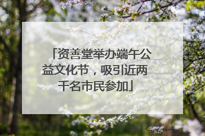 资善堂举办端午公益文化节，吸引近两千名市民参加
