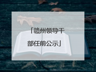 赣州领导干部任前公示