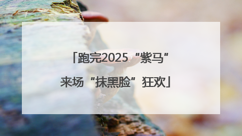 跑完2025“紫马” 来场“抹黑脸”狂欢