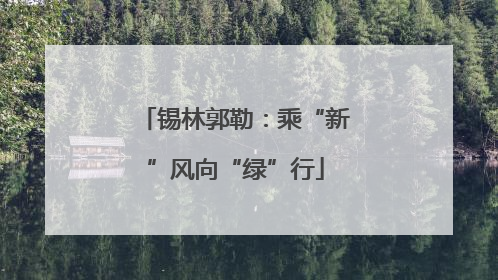 锡林郭勒：乘“新”风向“绿”行