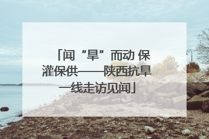 闻“旱”而动 保灌保供——陕西抗旱一线走访见闻